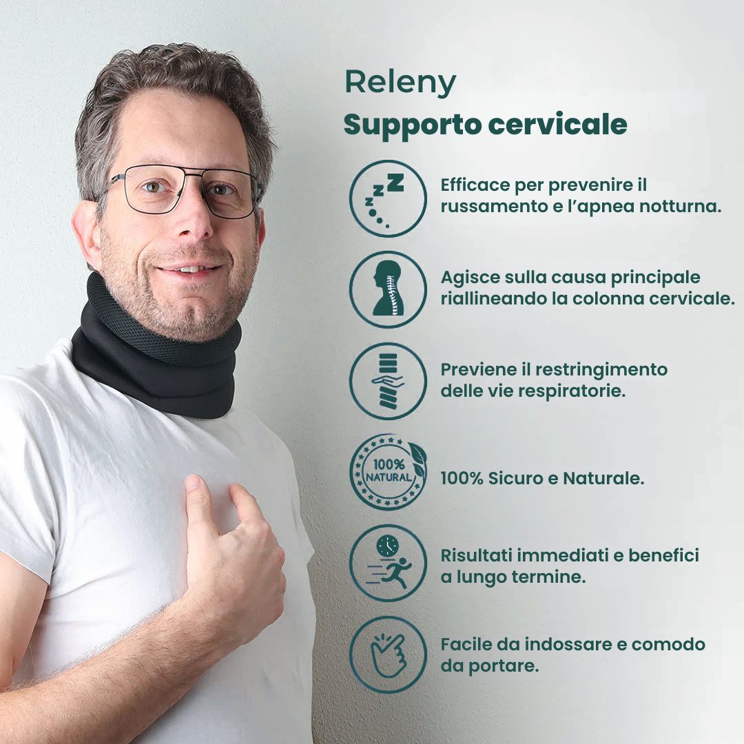 Supporto cervicale Releny™ – Mai più russare